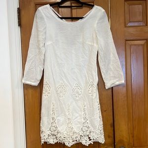 NWT LAMade White 100% Cotton Lace Dress sz S